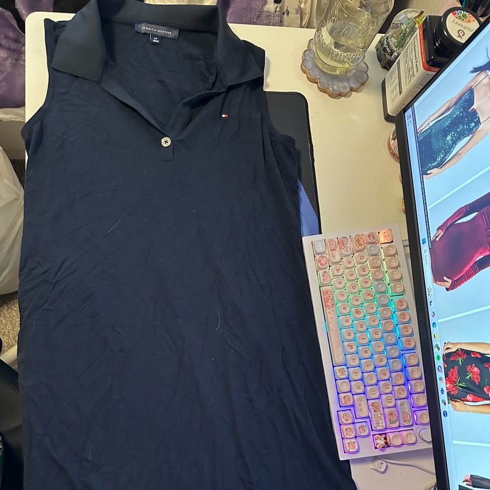 tommy hilfiger casual navy blue dress